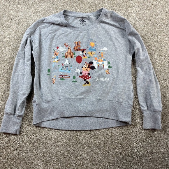 Disney Land Parks Womens New Top XS Gray Embellished Space Mountain Castle - Picture 1 of 8
